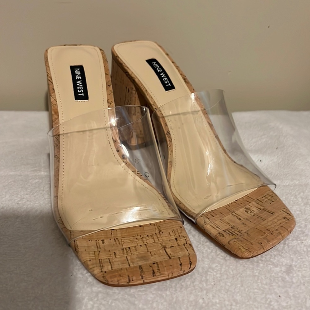 NEW Nine West Teice Women's heeled slide dress sandals